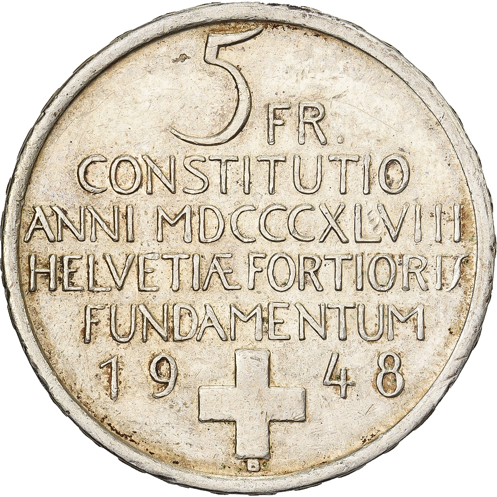 Switzerland, 5 Francs, 1948, Bern, Silver, , KM:48
