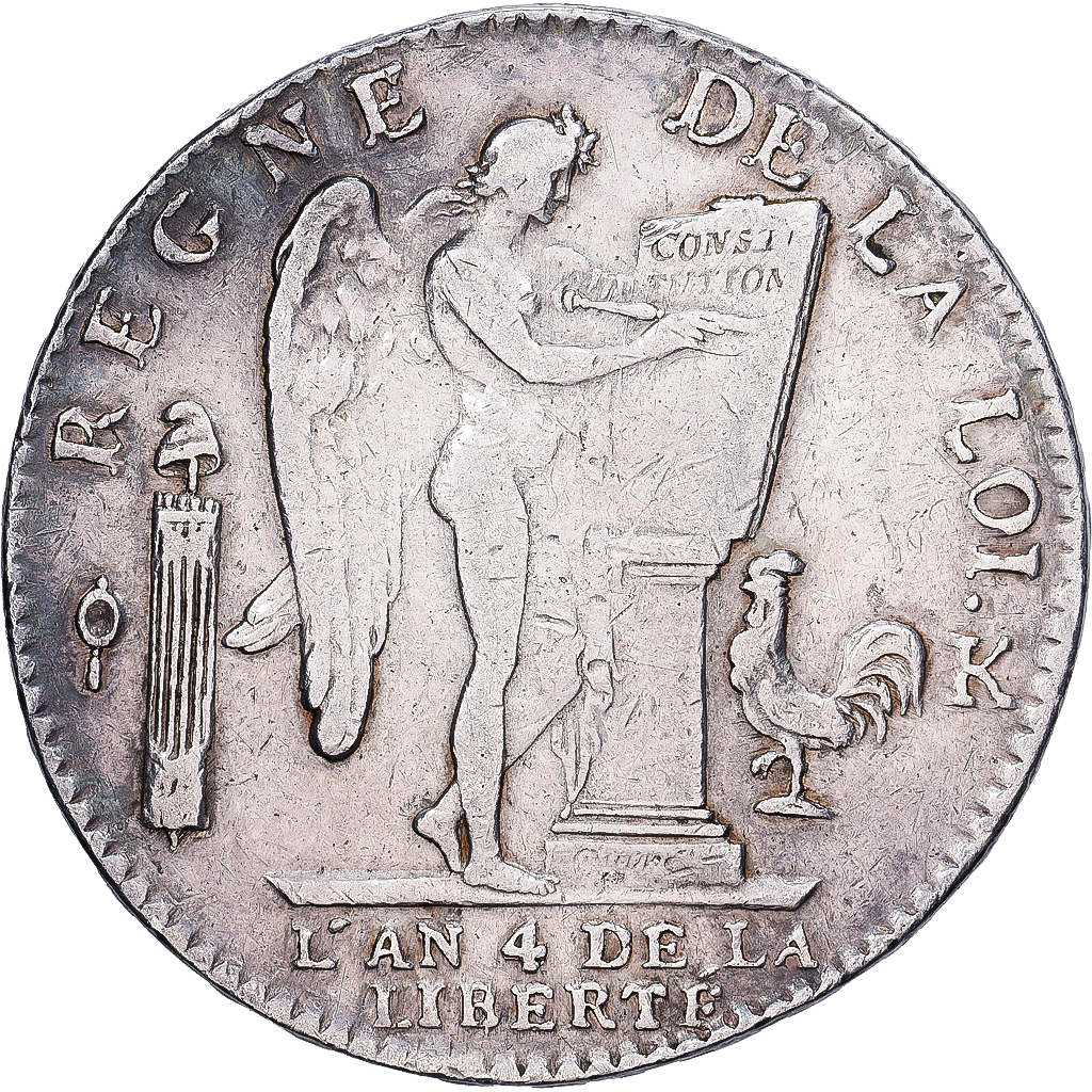 France, ECU, 6 Livres, Écu de 6 livres françois, 1792 / AN 4, Bordeaux