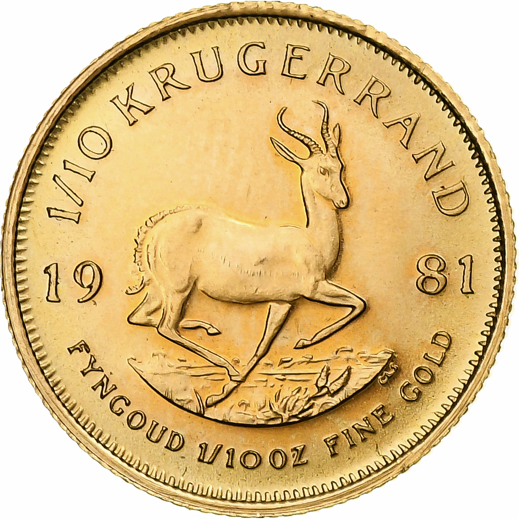 South Africa 1 10 Krugerrand 1981 Gold KM 105 African Coins south-africa-1-10-krugerrand-1981-gold-km-105-african-coins