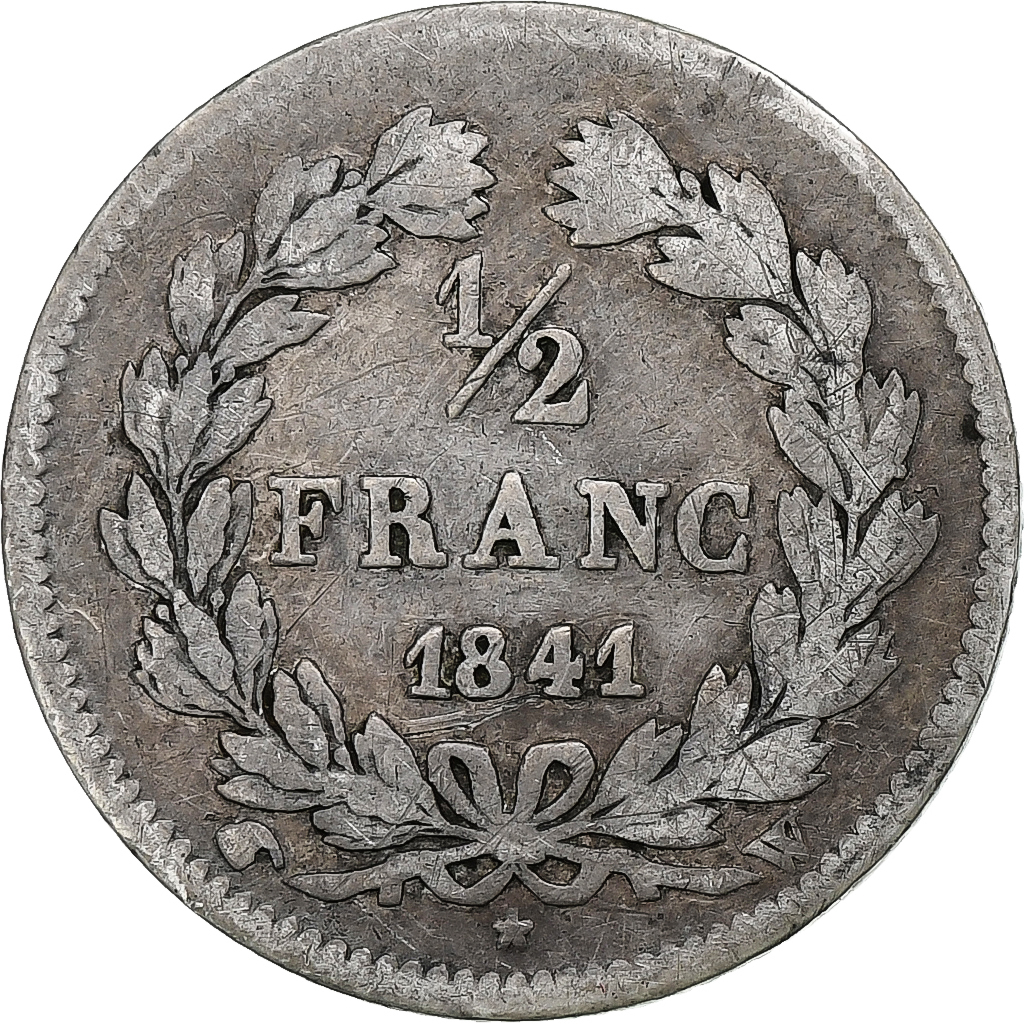 France, 1/2 Franc, Louis-Philippe, 1841, Lille, Silver, , Gadoury:408