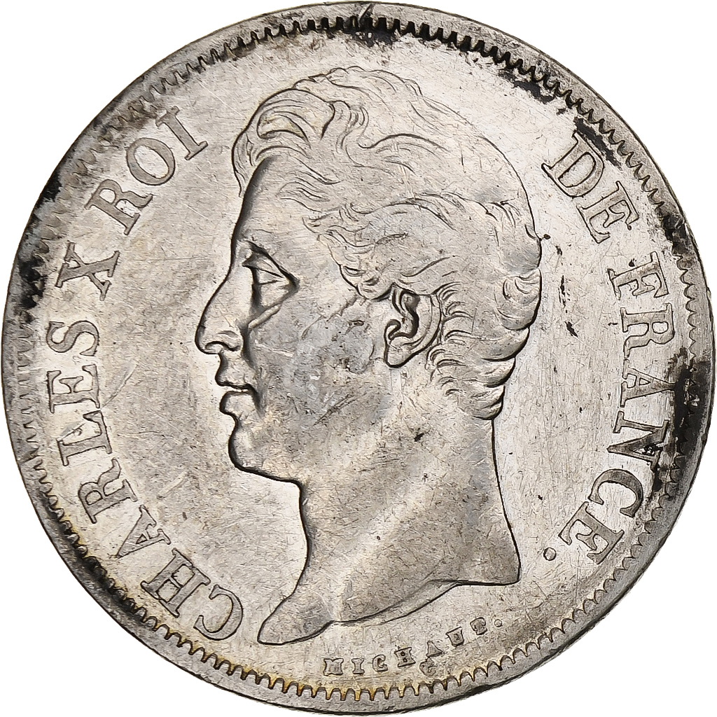 France, 5 Francs, Charles X, 1829, Bordeaux, Silver, , Gadoury:644