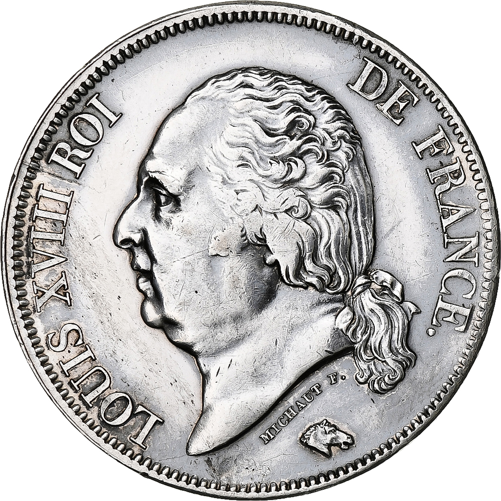 France, Louis XVIII, 5 Francs, 1822, Paris, Silver, , Gadoury:614