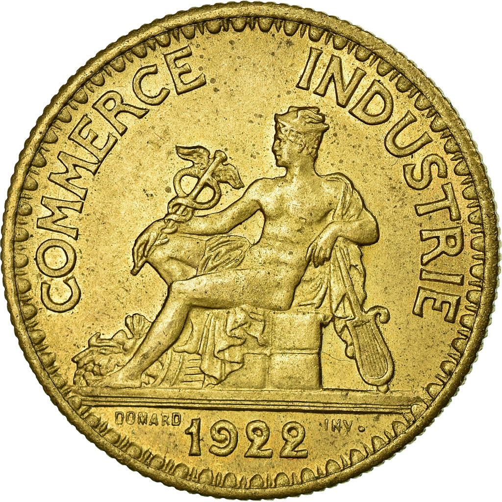 Coin, France, Chambre de commerce, 2 Francs, 1922, MS(60-62), Aluminum-Bronze