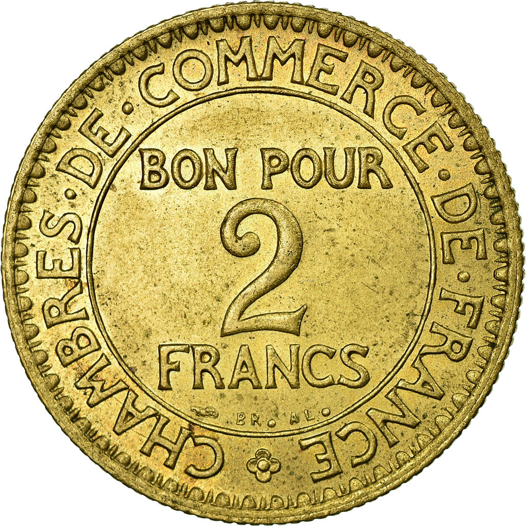 Coin, France, Chambre de commerce, 2 Francs, 1922, MS(60-62), Aluminum-Bronze