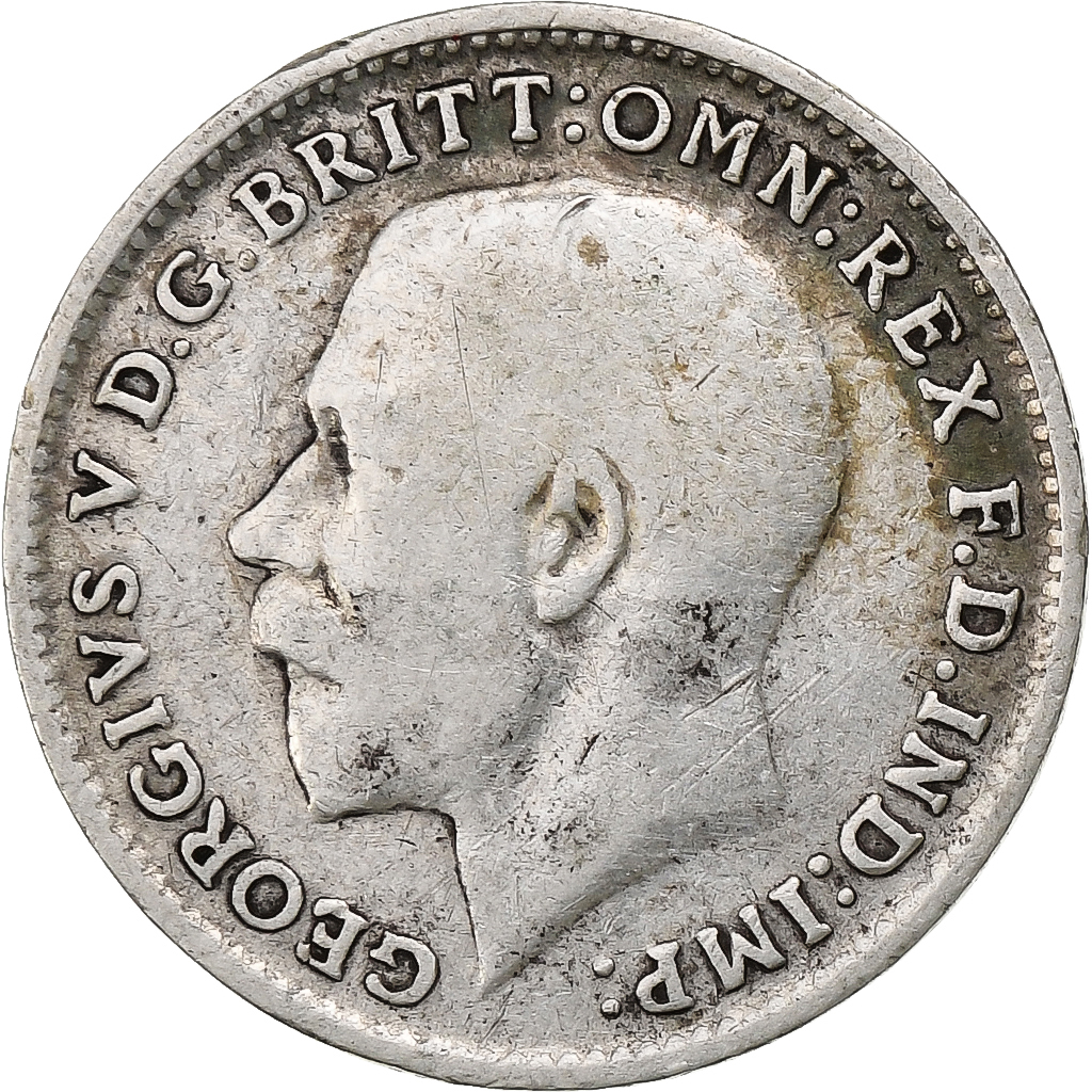 Great Britain, George V, 3 Pence, 1917, Silver, , KM:813