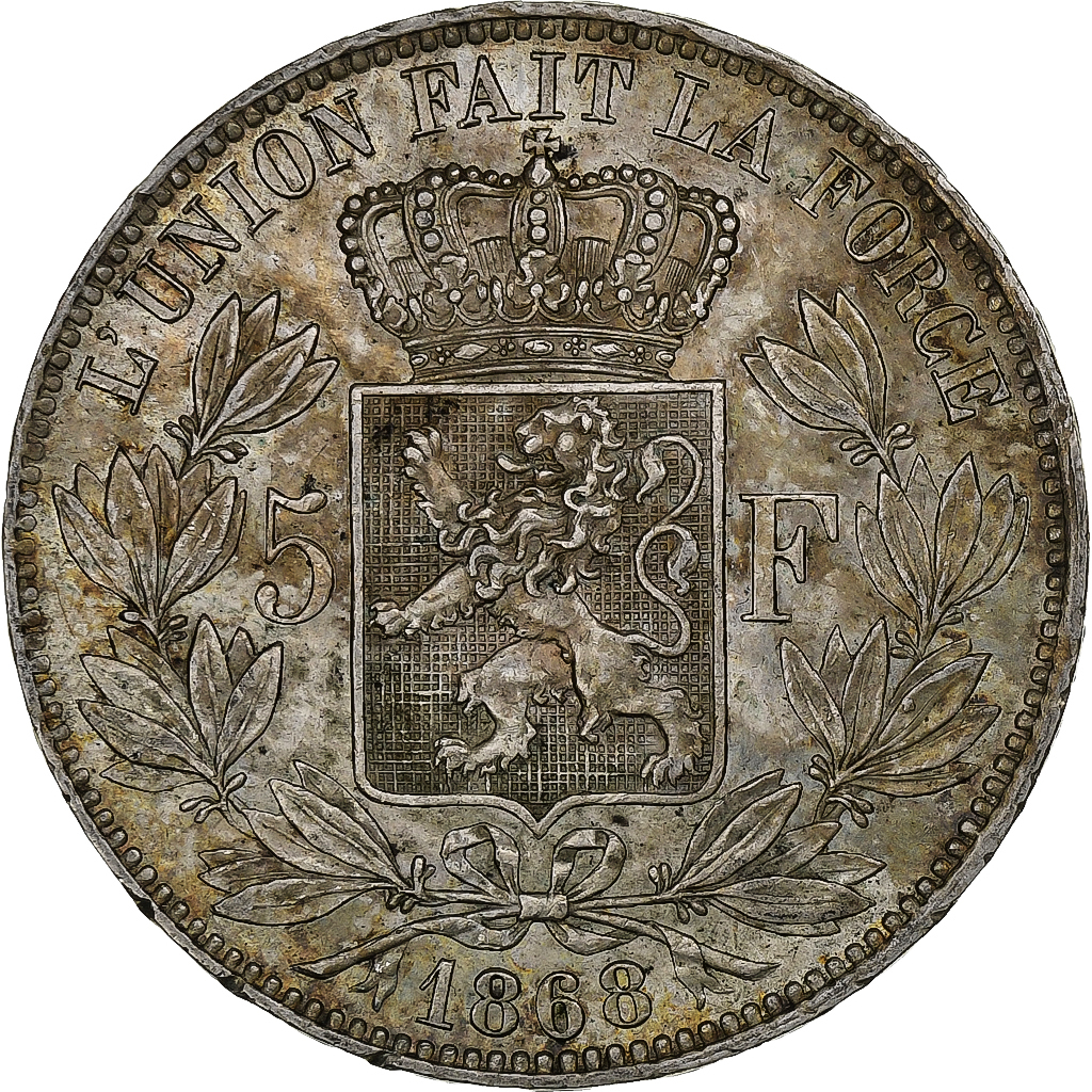 Belgium, Leopold II, 5 Francs, 5 Frank, 1868, Silver, , KM:24