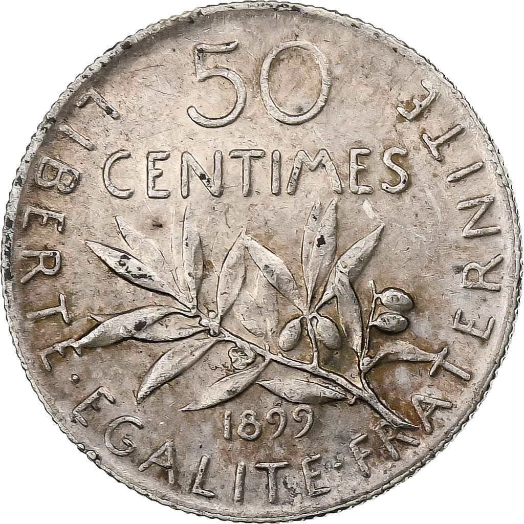 France, 50 Centimes, Semeuse, 1899, Paris, Silver, , Gadoury:420