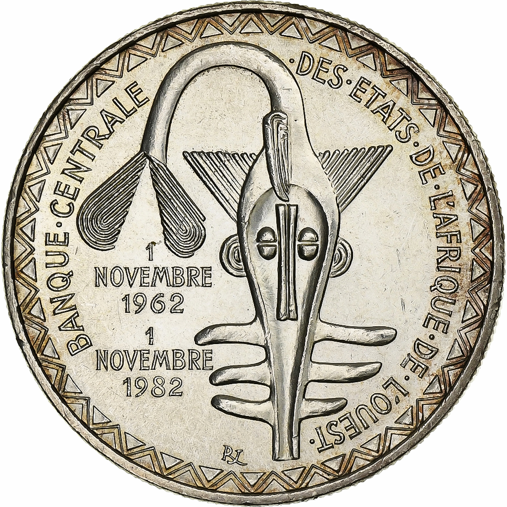 West African States, 5000 Francs, 1982, Silver, , KM:11