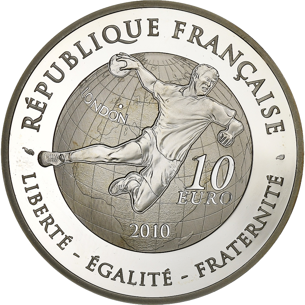France, 10 Euro, Jeux d'Été - Handball, BE, 2010, Monnaie de Paris, Silver