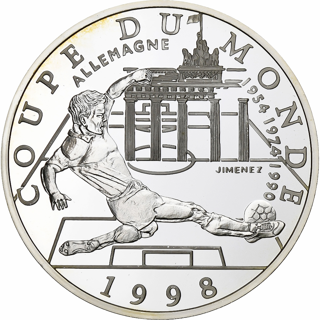 France, 10 Francs, France 98, Allemagne, 1997, Monnaie de Paris, BE, Silver