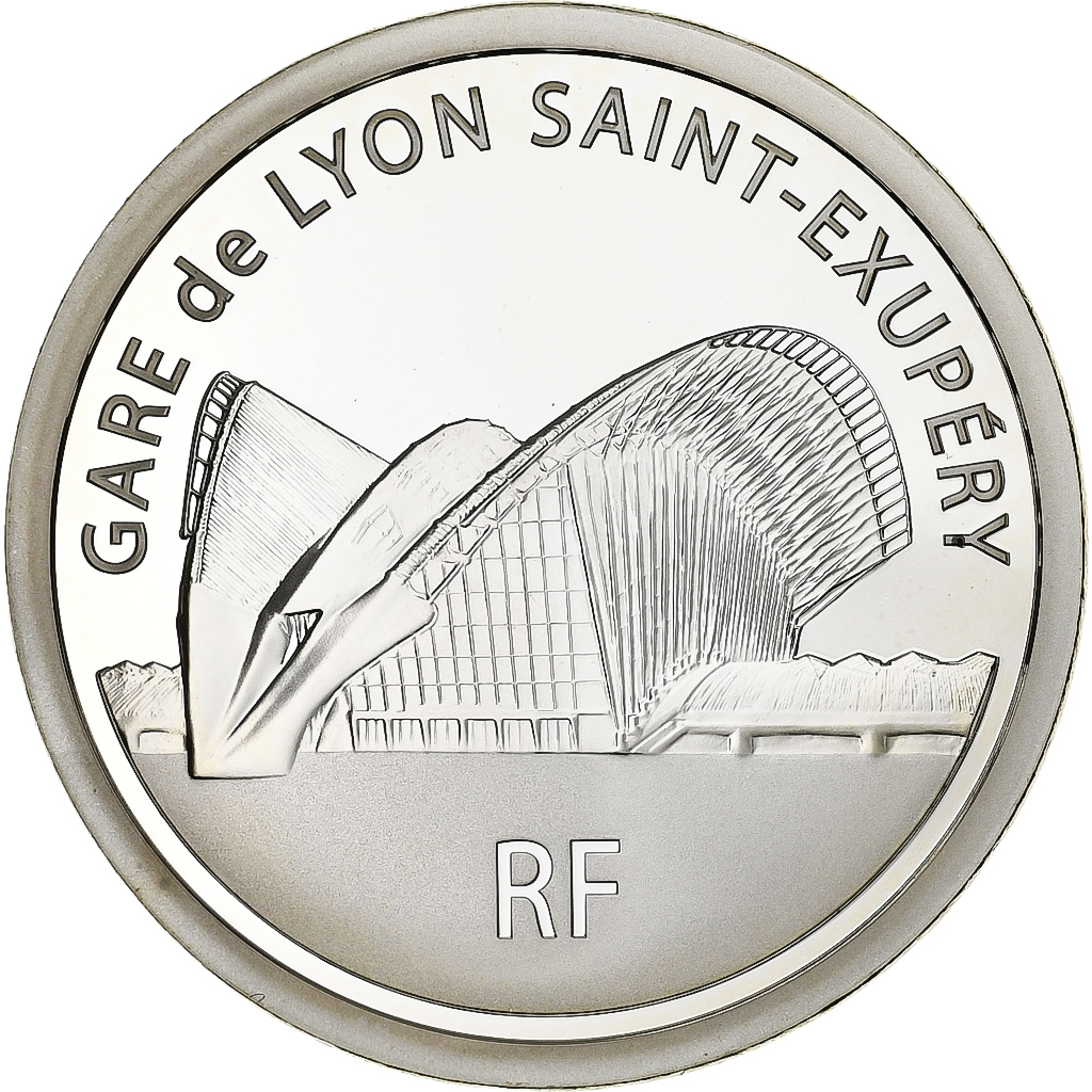 Frankreich, 10 Euro, gare de Lyon Saint-Exupéry TGV, PP, 2012, Monnaie de