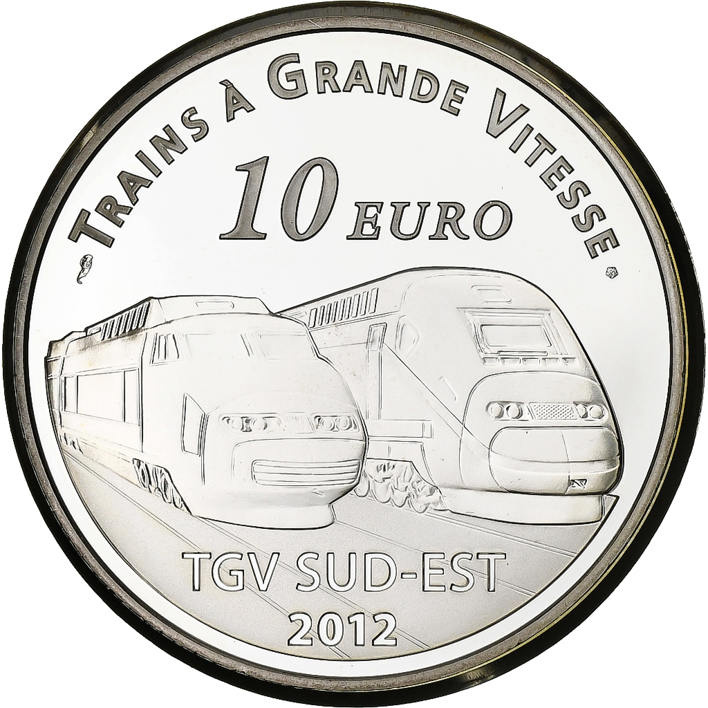 Frankreich, 10 Euro, gare de Lyon Saint-Exupéry TGV, PP, 2012, Monnaie de