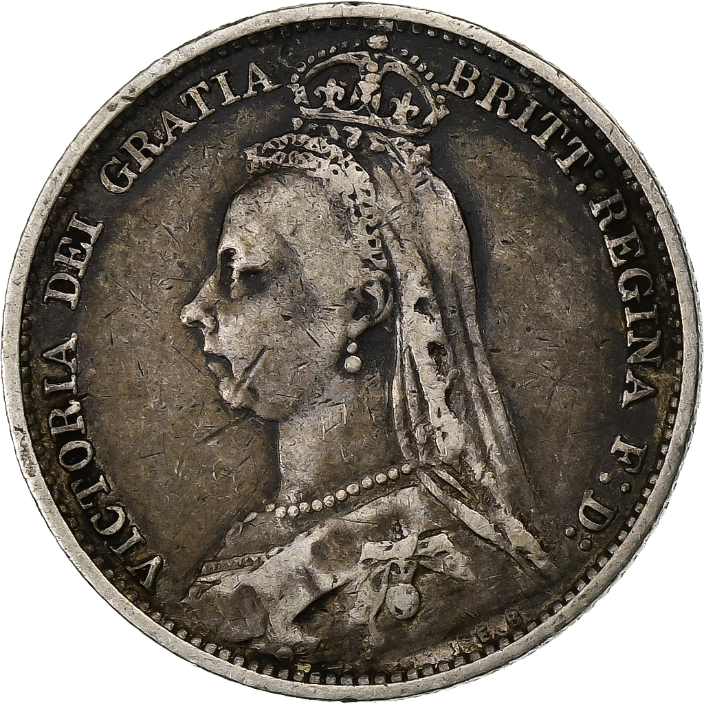 Great Britain, 6 Pence, 1890, London, Silver, 