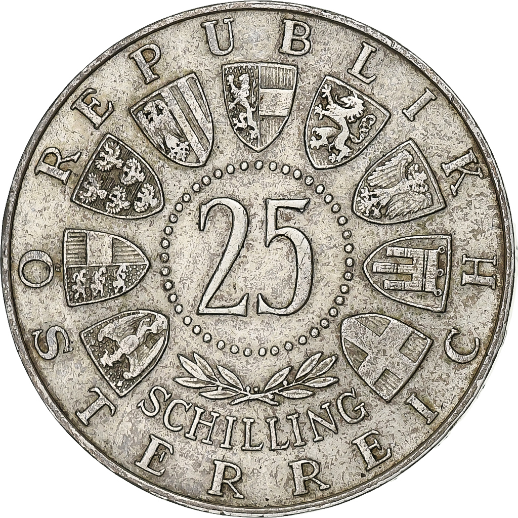Austria, 25 Schilling, 1956, Silver, , KM:2881