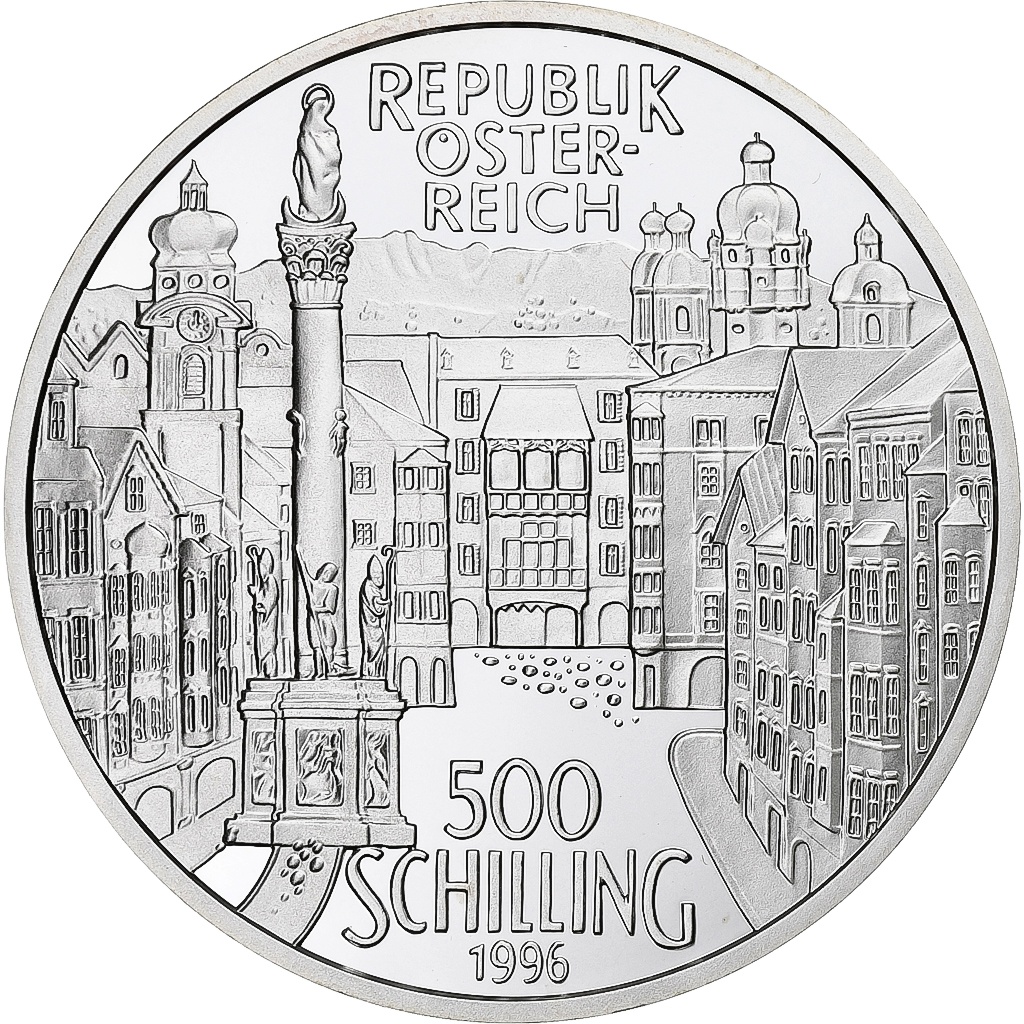 Austria, 500 Schilling, 1996, Vienna, Proof, Silver, MS, KM:3039
