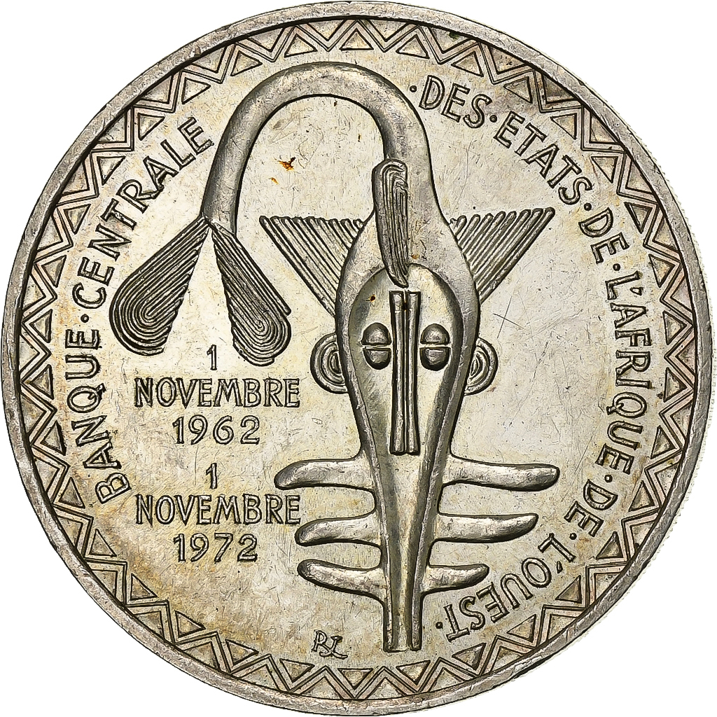 West African States, 500 Francs, 1972, Silver, , KM:7