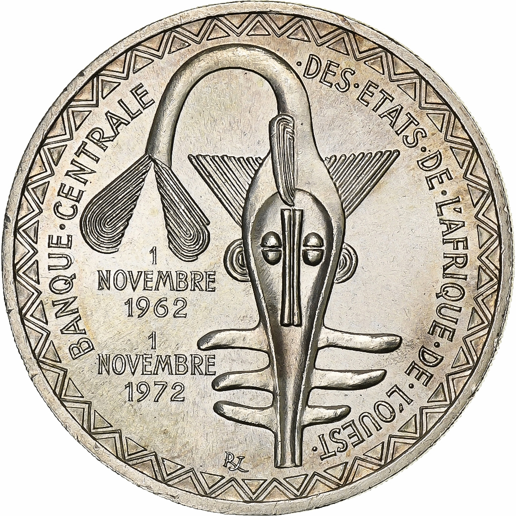 West African States, 500 Francs, 1972, Silver, , KM:7
