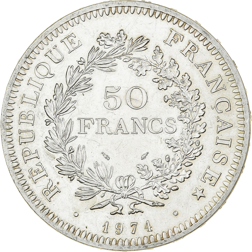 France, 50 Francs, Hercule, 1974, Hybrid issue, Silver, , Gadoury:882a