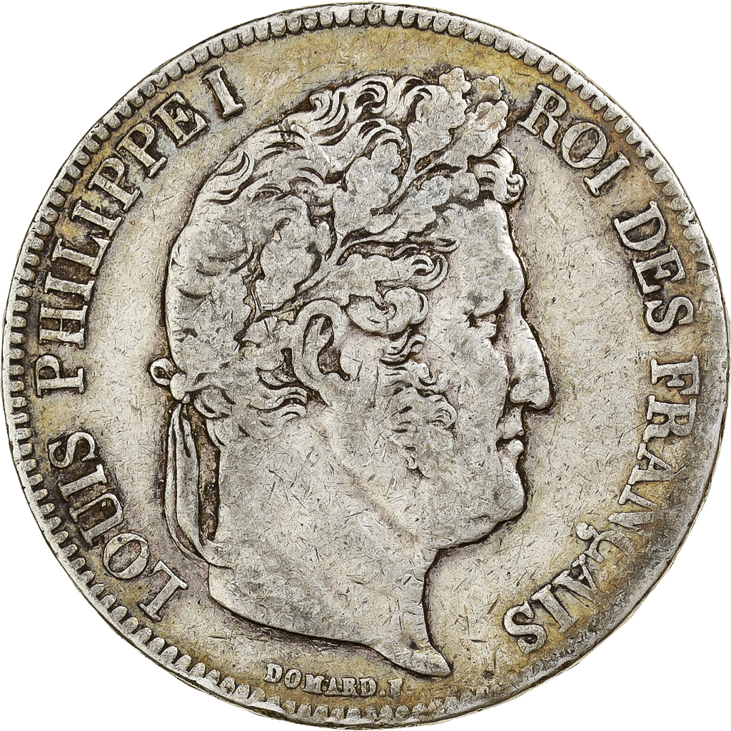 France, 5 Francs, Louis-Philippe, 1835, Toulouse, Silver, 