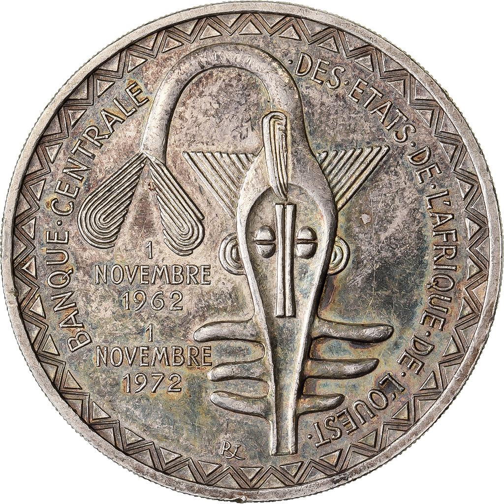 West African States, 500 Francs, 1972, Silver, , KM:7