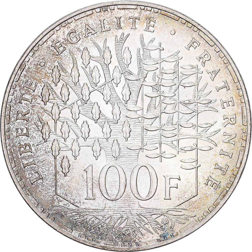 Frankrijk, 100 Francs, Panthéon, 1985, Paris, Zilver, PR, Gadoury:898, KM:951.1