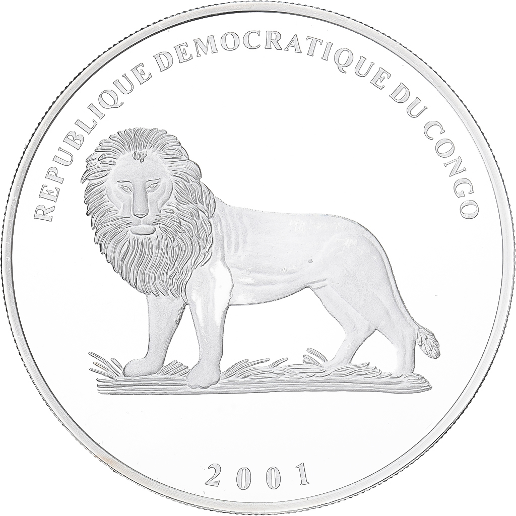 Congo Democratic Republic, 10 Francs, 2001, Santa Maria, Silver, MS