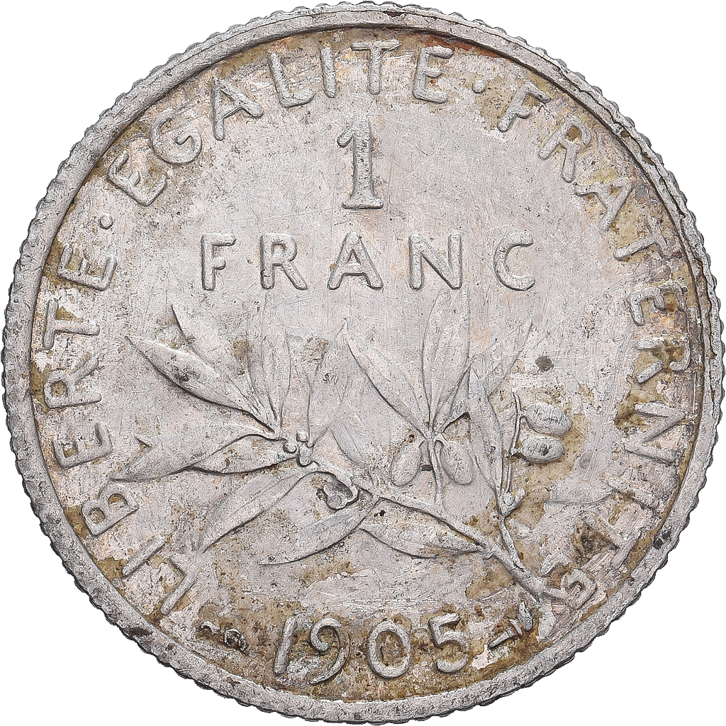 France, Franc, Semeuse, 1905, Paris, Silver, AU(50-53), Gadoury:467, KM:844.1