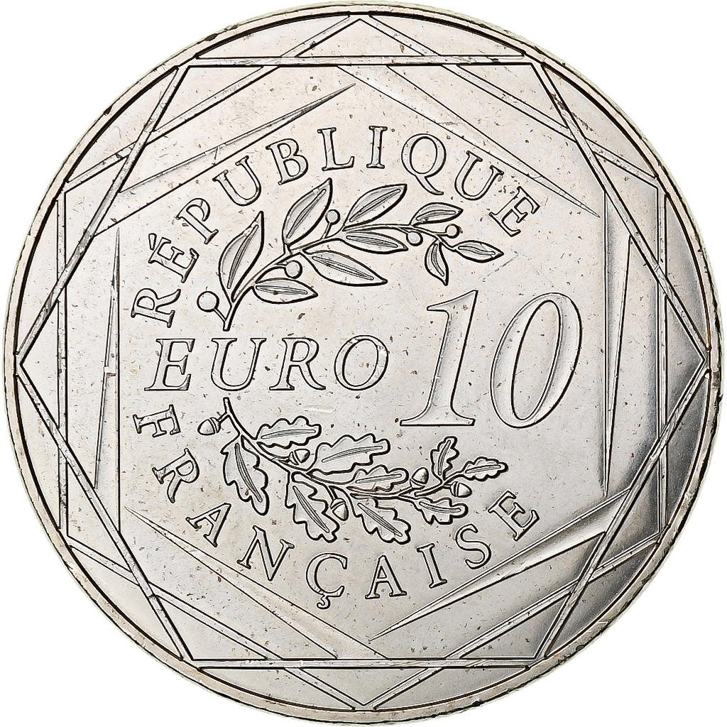 Frankreich, 10 Euro, UEFA Euro 2016, 2016, Monnaie de Paris, UNZ, Silber