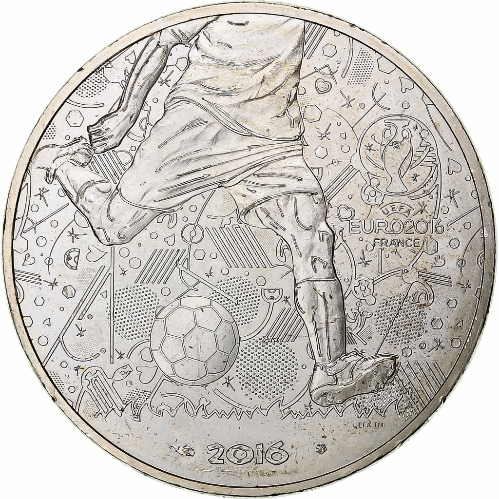 France, 10 Euro, UEFA Euro 2016, 2016, Monnaie de Paris, , Silver