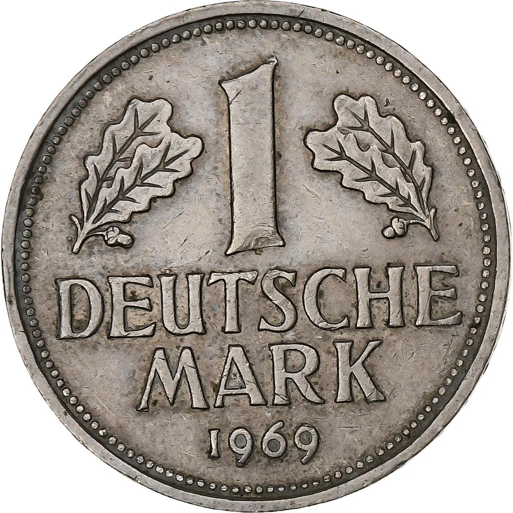 GERMANY - FEDERAL REPUBLIC, Mark, 1969, Munich, Copper-nickel, , KM:110