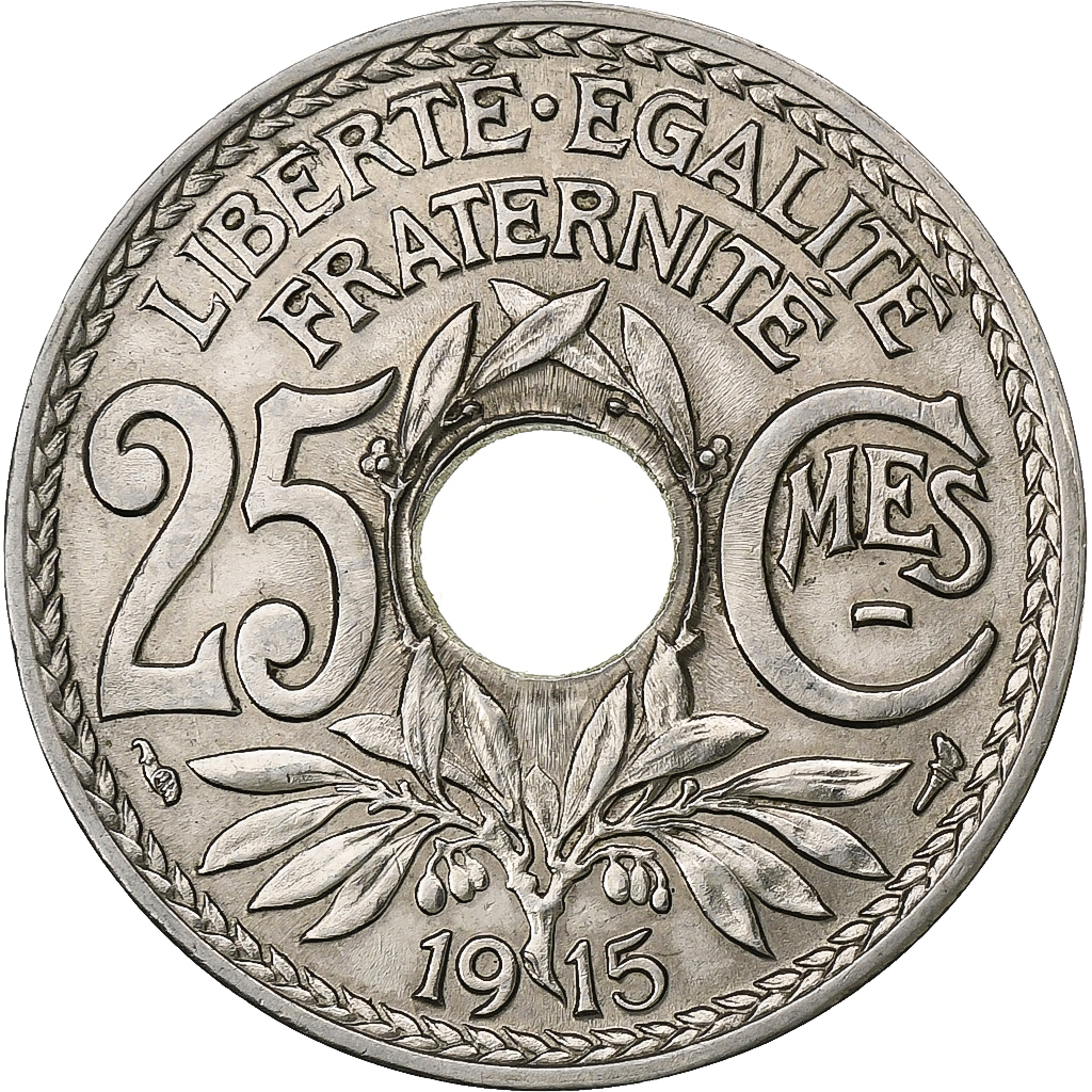 France, 25 Centimes, Lindauer, 1915, Nickel, , Gadoury:379, KM:867