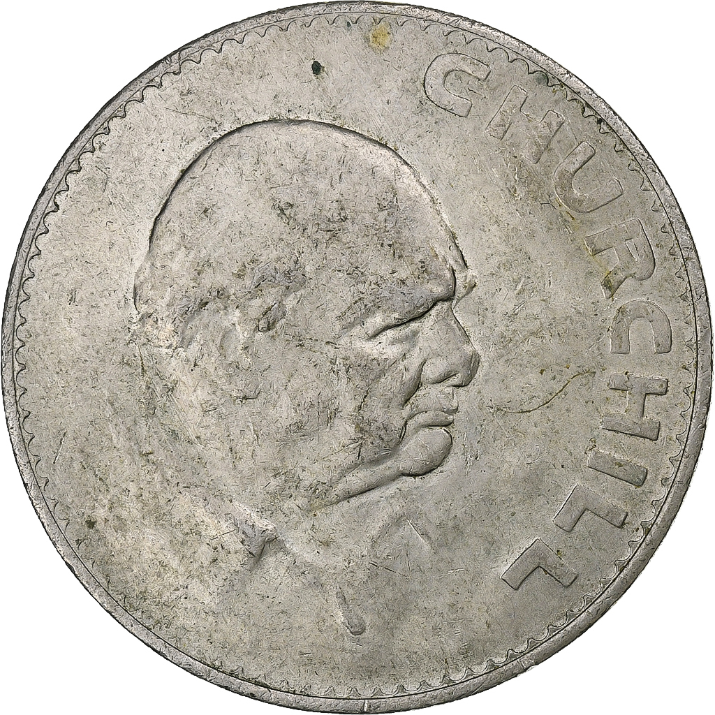 Great Britain, Elizabeth II, Crown, Churchill, 1965, Copper-nickel, 
