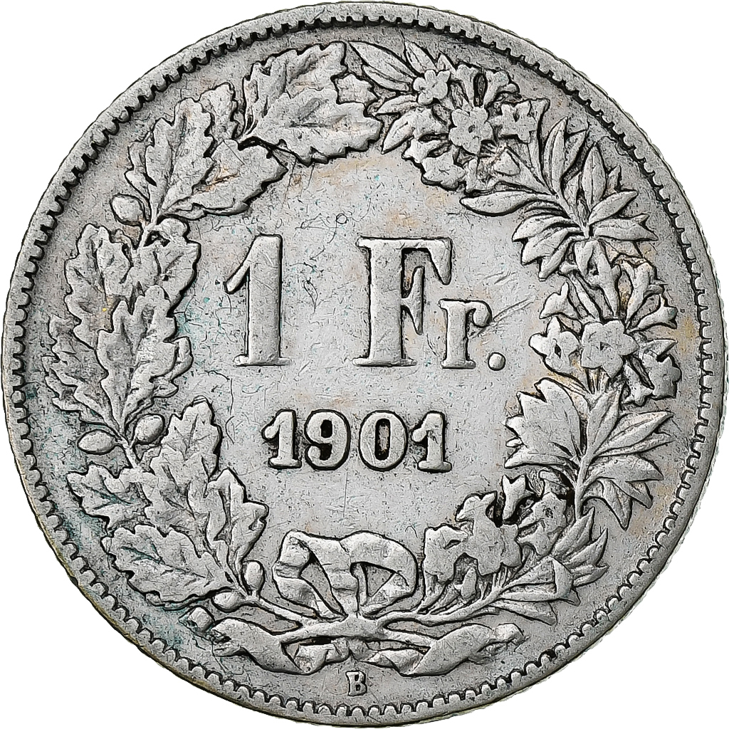 Switzerland, Franc, 1901, Bern, Silver, , KM:24
