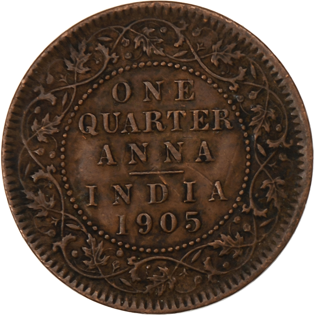 INDIA-BRITISH, Edward VII, 1/4 Anna, 1905, Calcutta, Copper, , KM:501