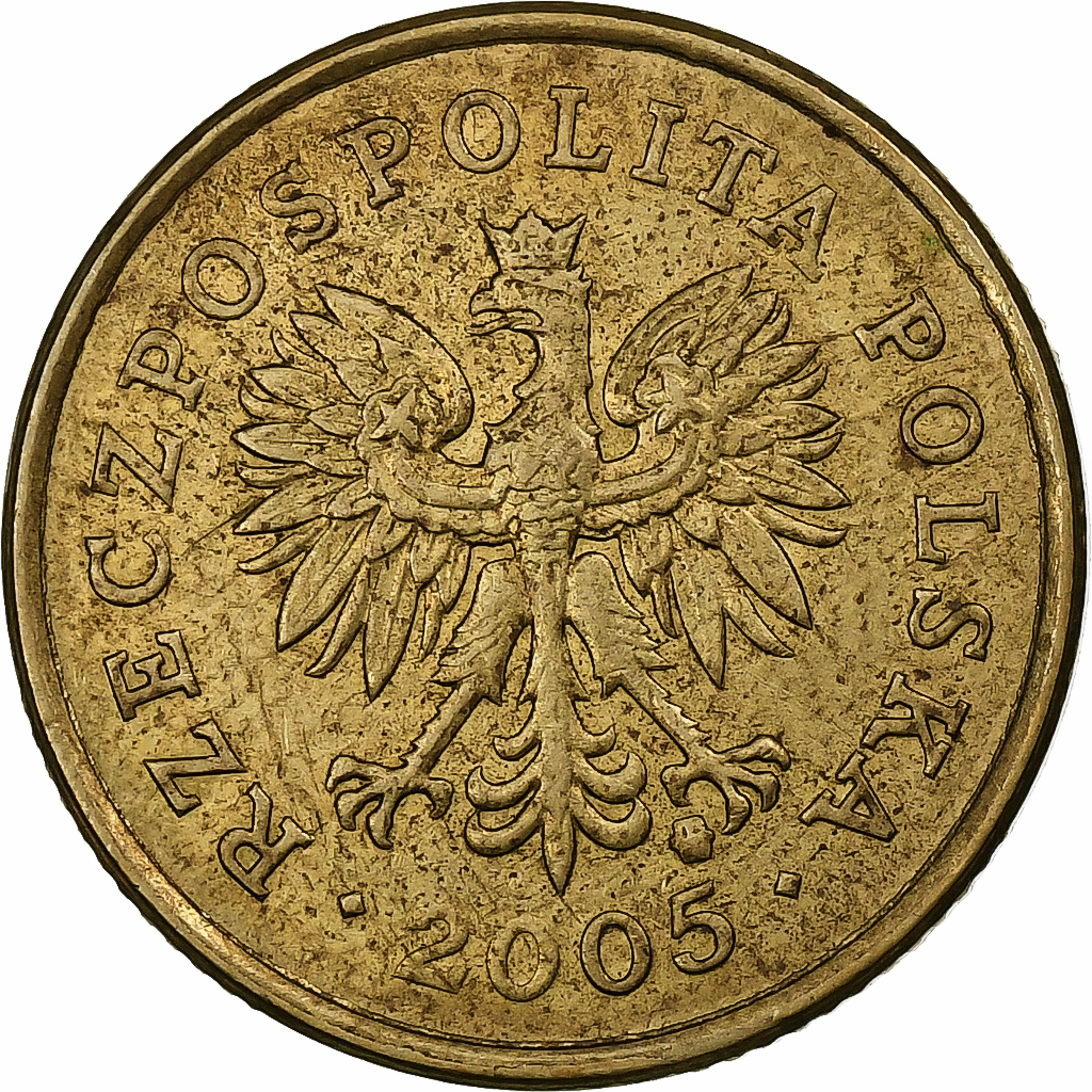Poland, 5 Groszy, 2005, Warsaw, Brass, , KM:278