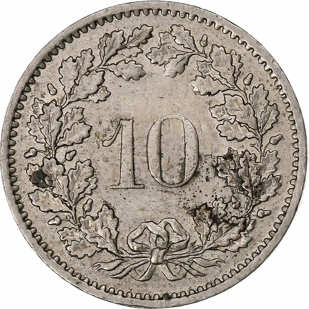 Switzerland, 10 Rappen, 1974, Bern, Copper-nickel, , KM:27