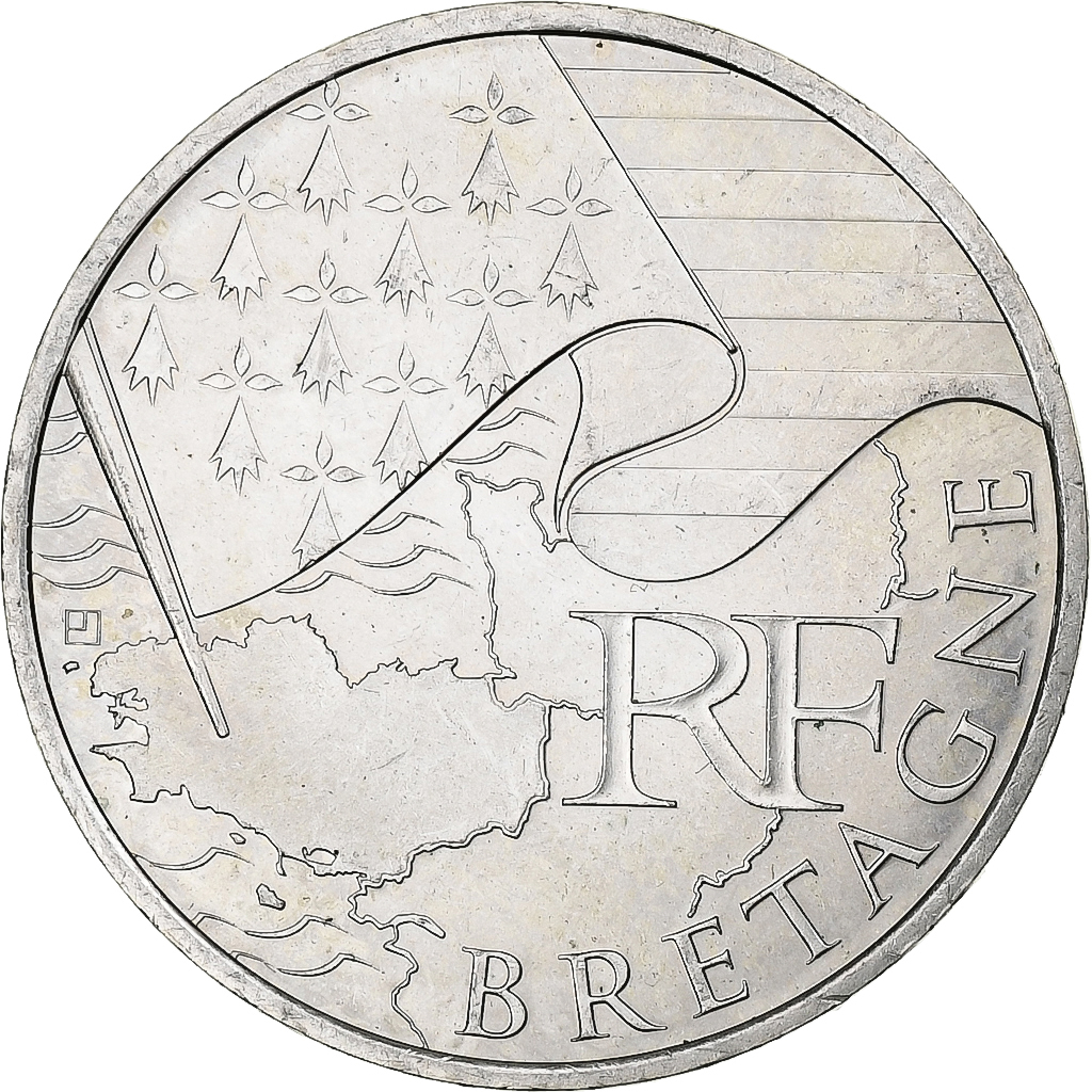 Frankreich, 10 Euro, Bretagne, 2010, Paris, Silber, VZ+