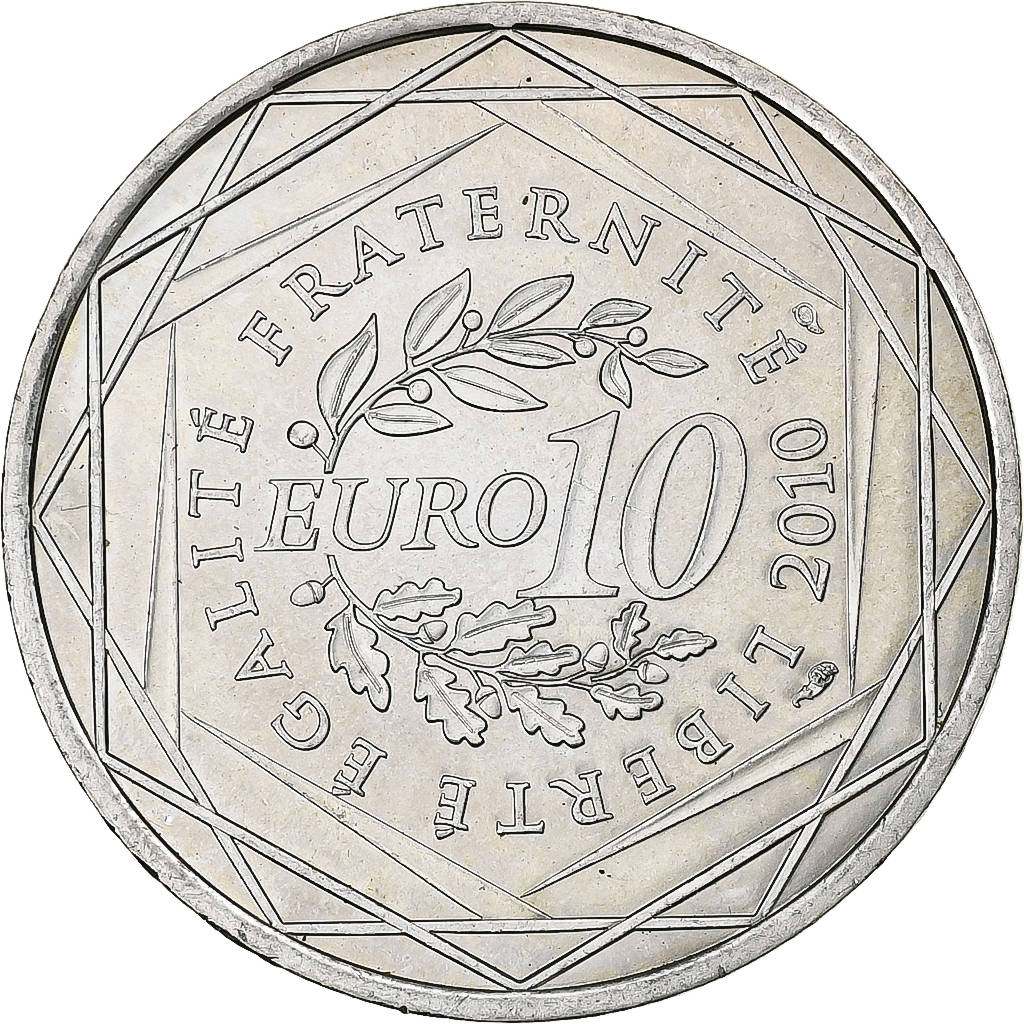 Frankreich, 10 Euro, Bretagne, 2010, Paris, Silber, VZ+