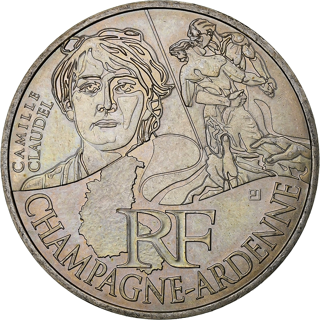 France, 10 Euro, Champagne-Ardenne, Camille Claudel, 2012, Paris, Silver