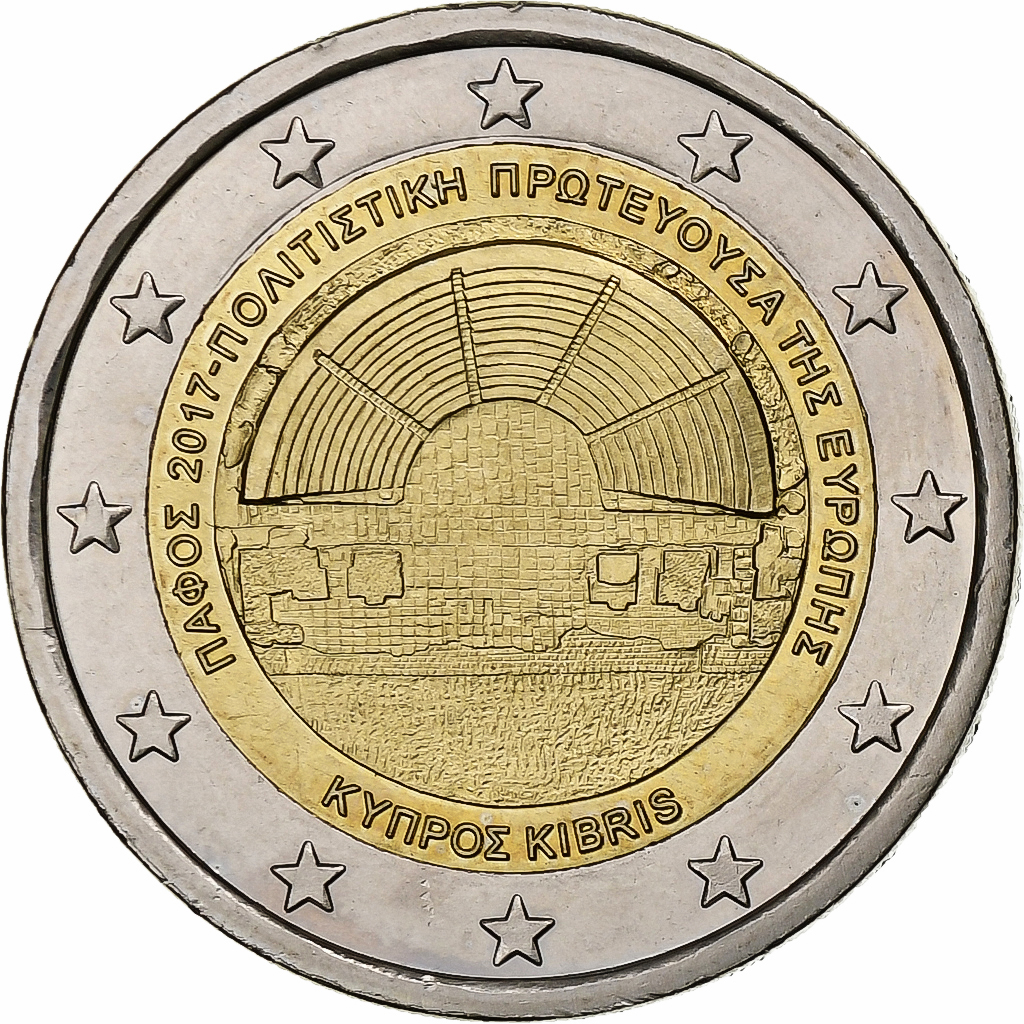 Cyprus, 2 Euro, Paphos, 2017, Athens, Bi-Metallic, 