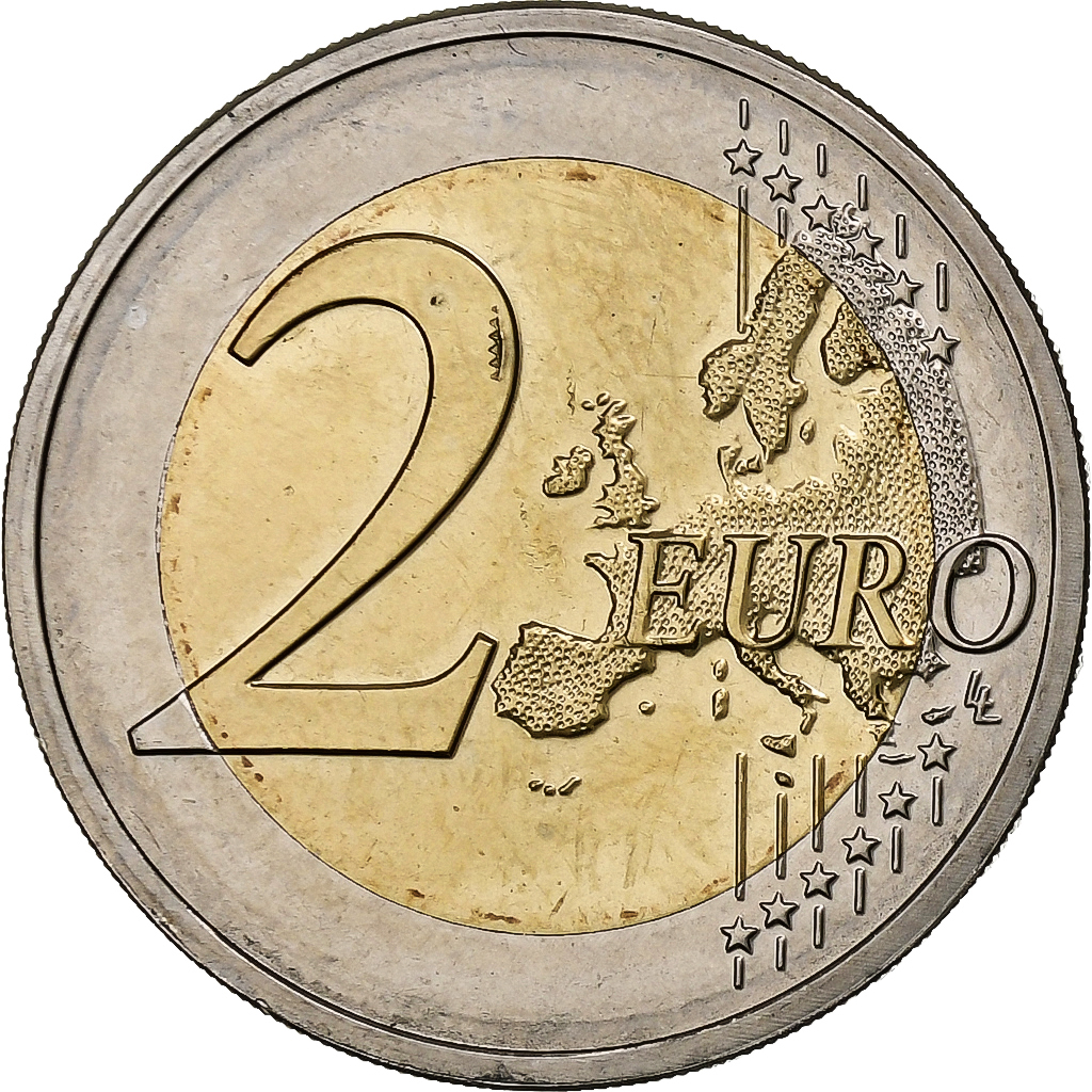 Malta, 2 Euro, 30 Years of European Union Flag, 2015, Bi-Metallic, UNZ