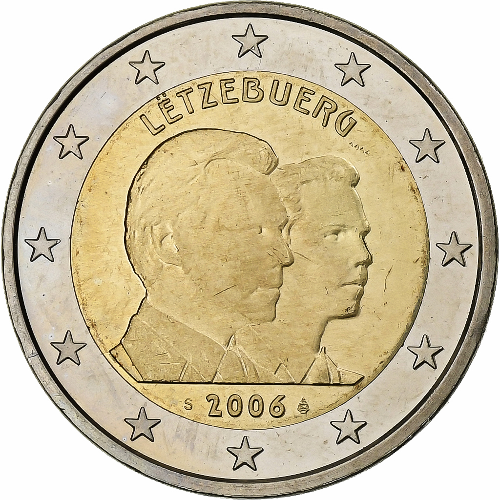Luxemburg, 2 Euro, 25th Birthday of Guillaume, 2006, Bi-Metallic, UNZ