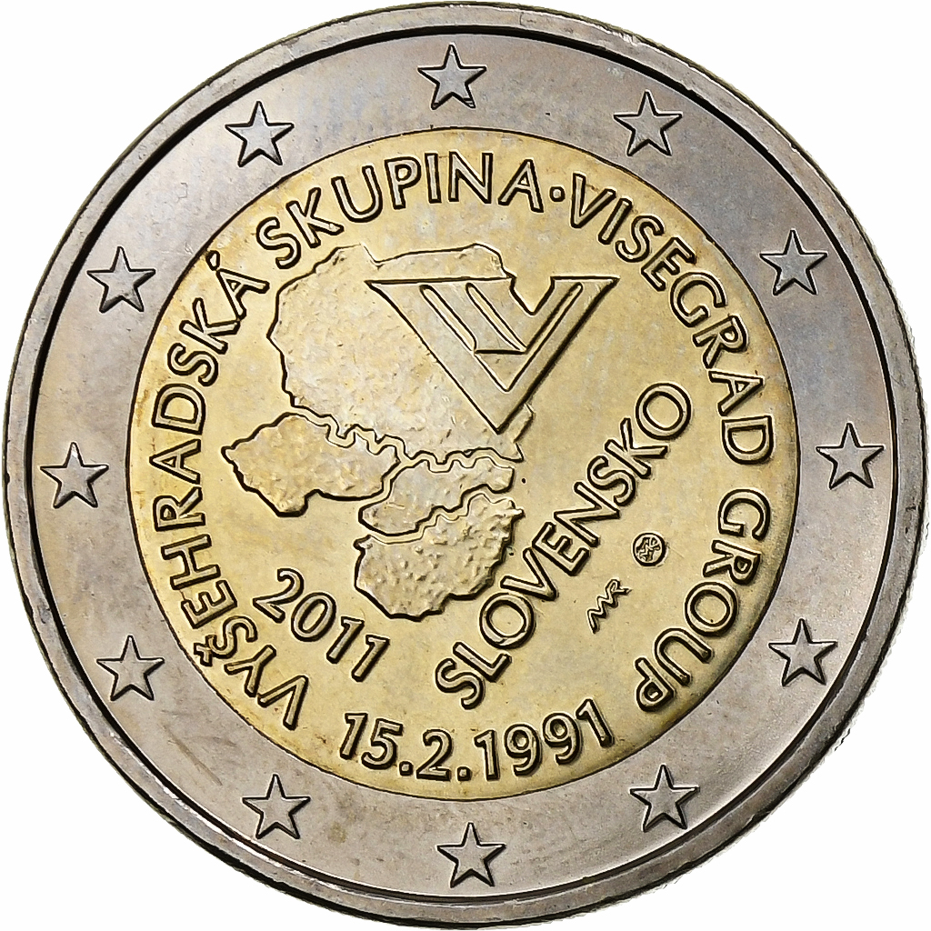 Slowakei, 2 Euro, Visegrad Group, 2011, Kremnica, Bi-Metallic, UNZ