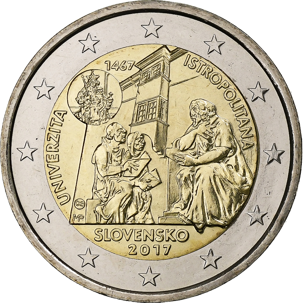 Slowakei, 2 Euro, University Istropolitana, 2017, Kremnica, Bi-Metallic, UNZ