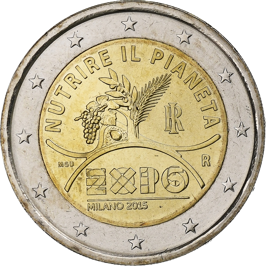 Italien, 2 Euro, Expo Milano 2015, 2015, Bi-Metallic, UNZ