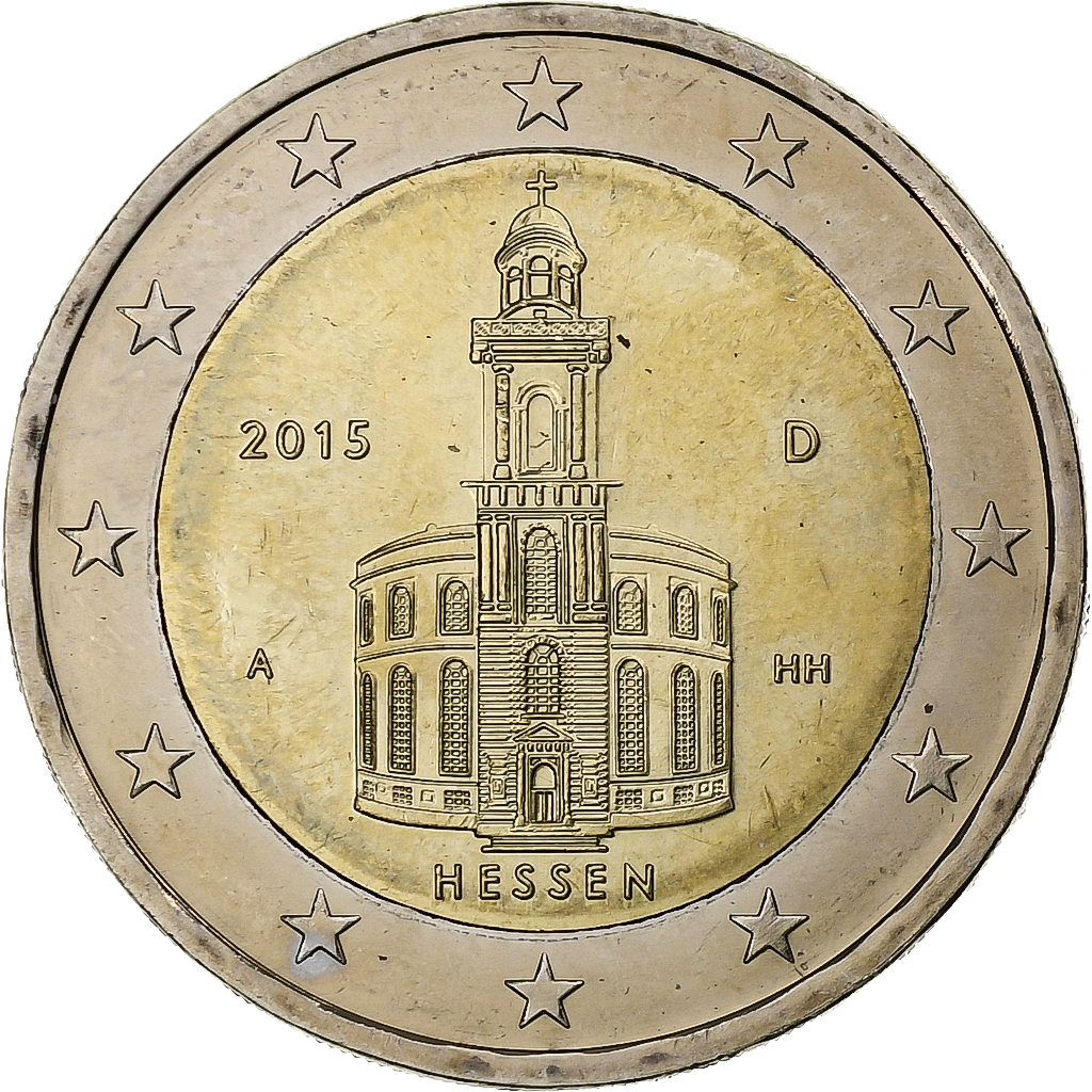 Germany, 2 Euro, Bundesländer - "Hessen", 2015, Berlin, Bi-Metallic, 