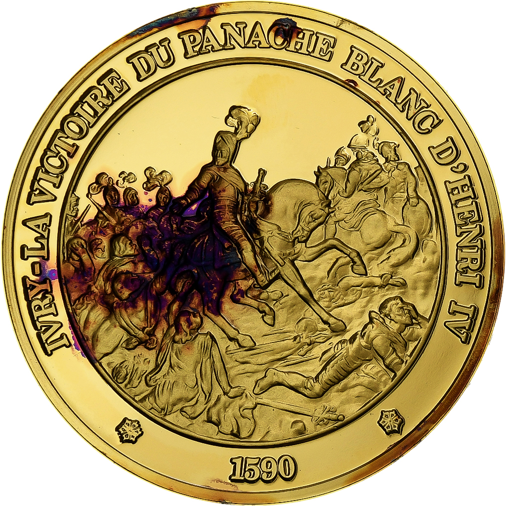 France, Medal, Henri IV, Gold plated silver, L'Histoire de France, 