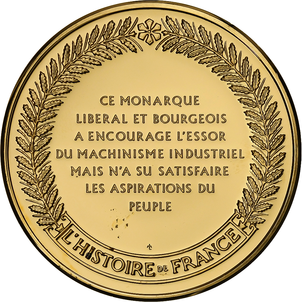 France, Medal, Louis-Philippe, Gold plated silver, L'Histoire de France, 