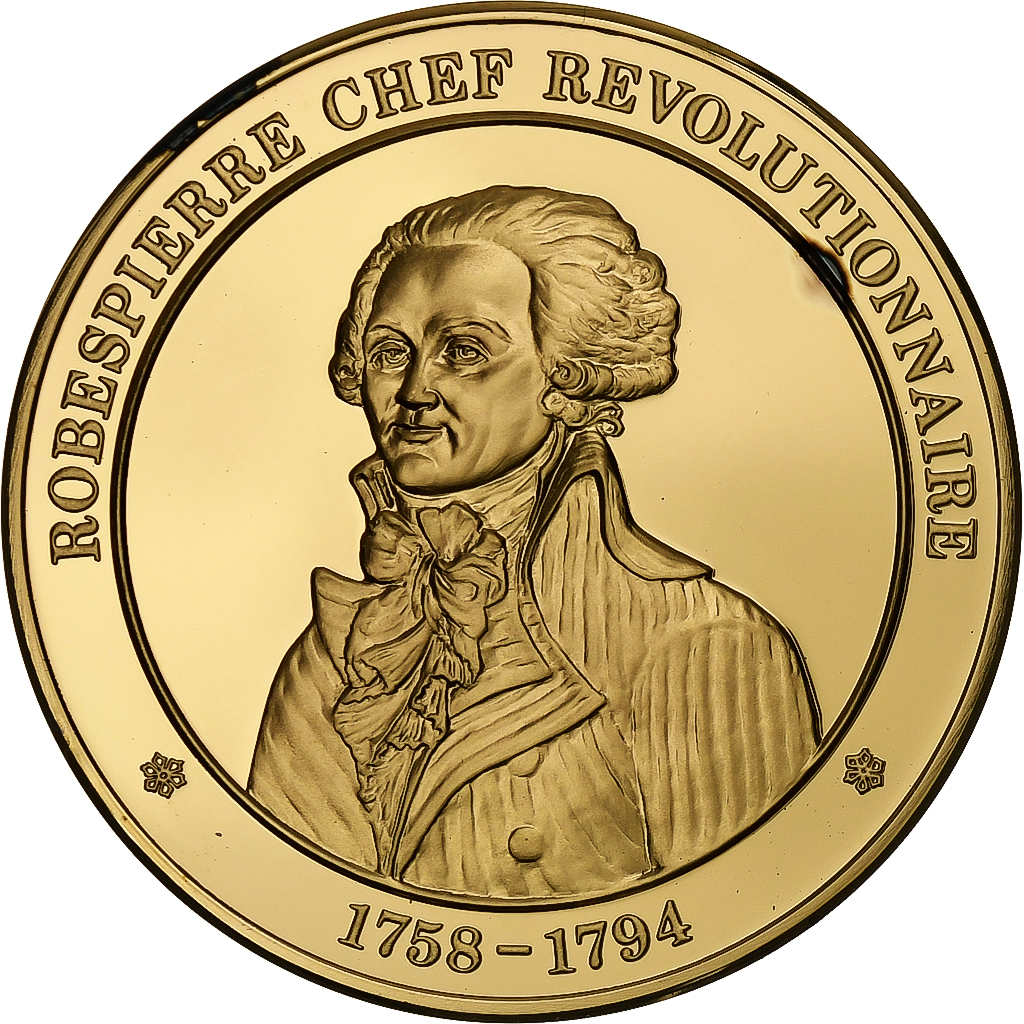 France, Medal, Robespierre, Gold plated silver, L'Histoire de France,