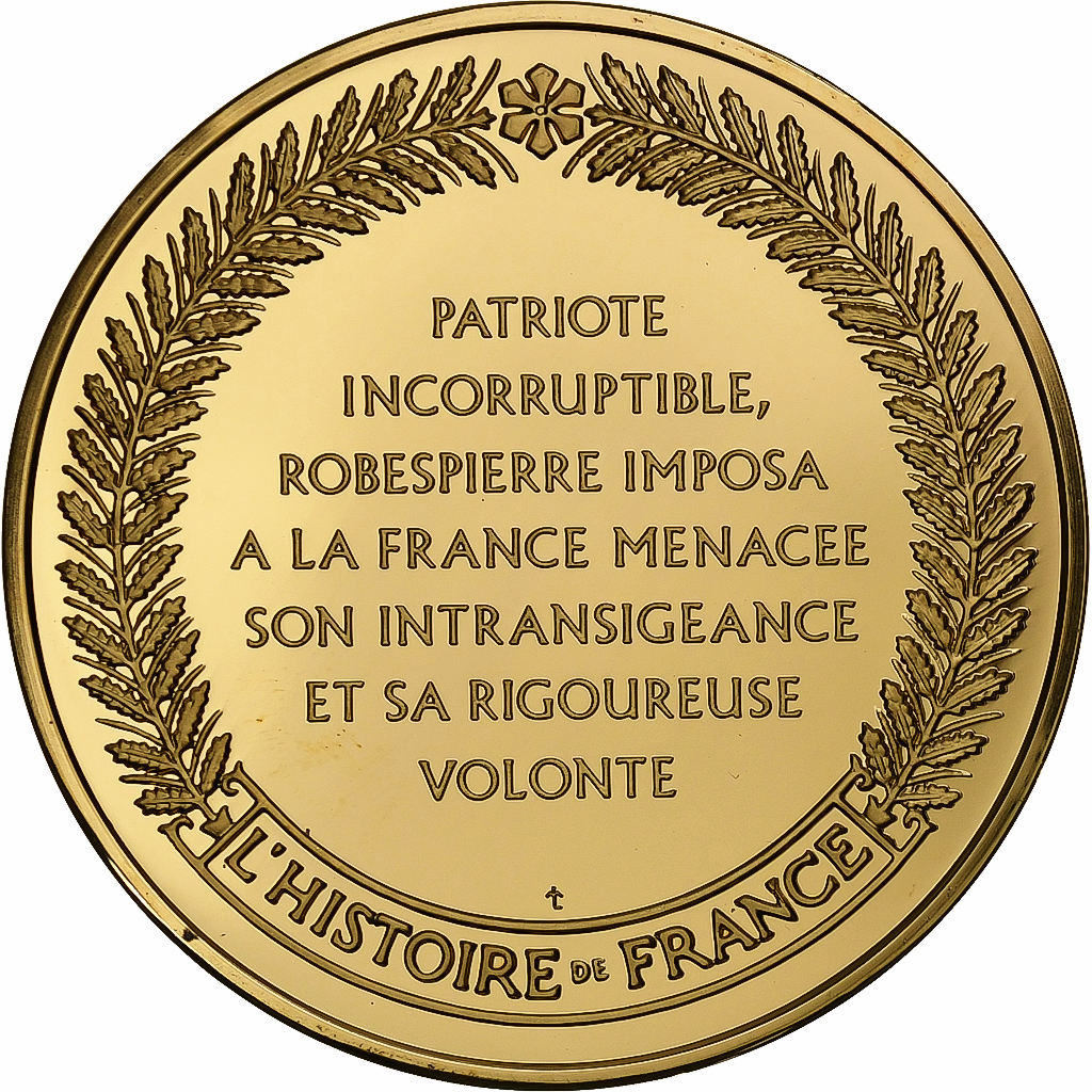 France, Medal, Robespierre, Gold plated silver, L'Histoire de France,